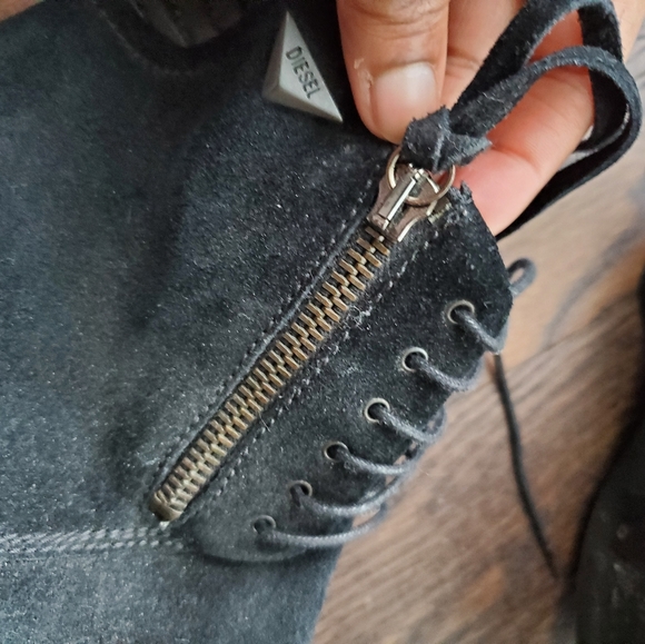 Diesel suede black boot wedges - Picture 6 of 8